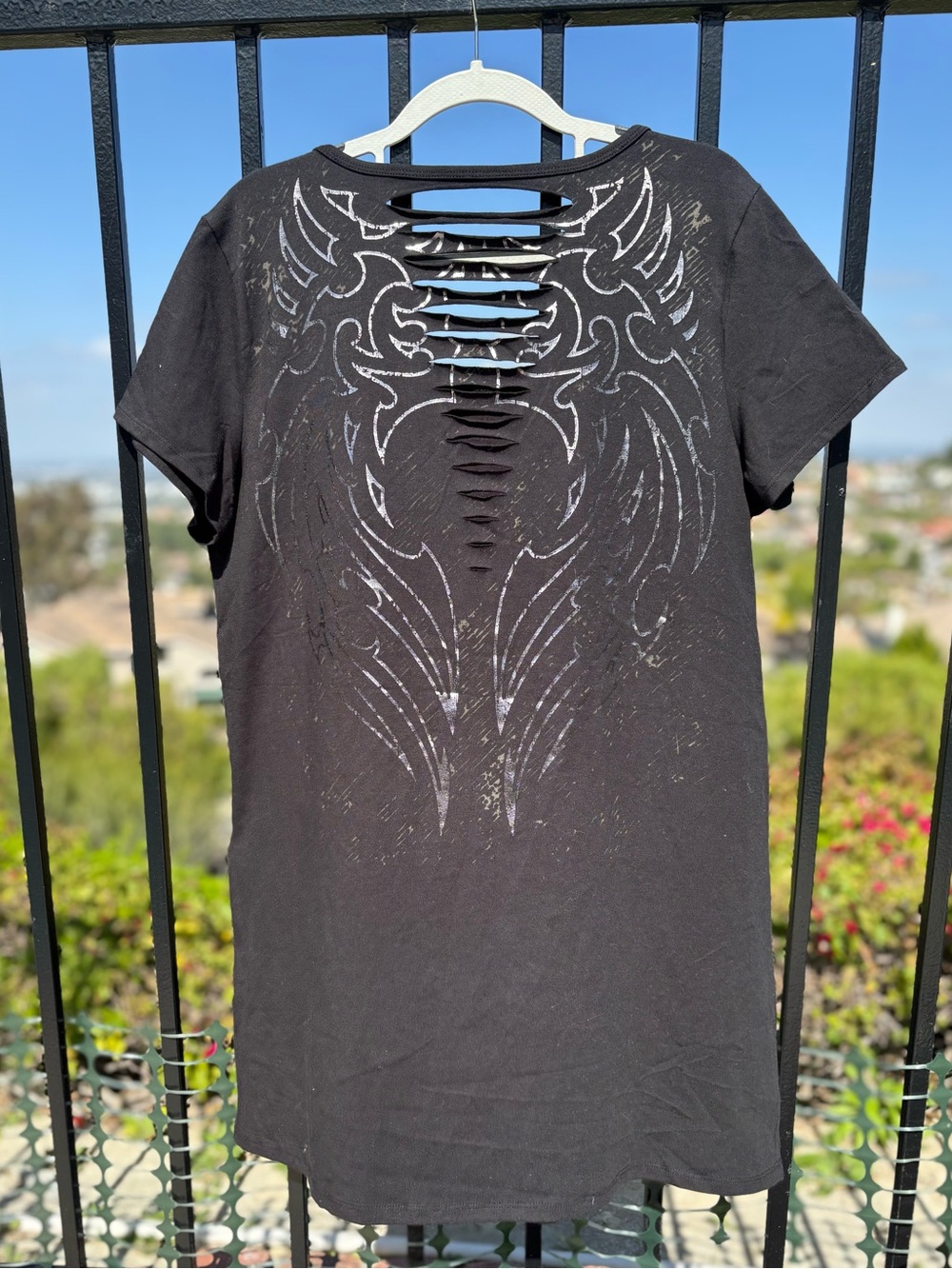NWOT! Harley-Davidson Bling Sabotage Short Sleeve Rip‎ And Repair Tunic Tee ~ XL - Picture 3 of 8